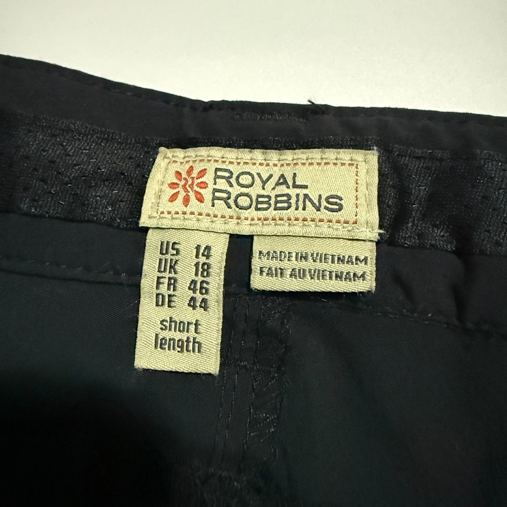 Royal Robbins Womens 14 Short Hiking Pants Black Nylon Stretch ROY C-537 - Picture 5 of 8